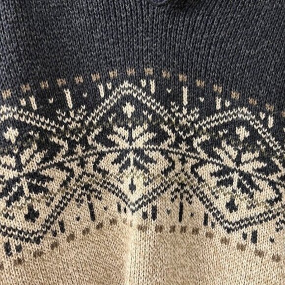 Mens Large Timber Trails Vintage Navy & Tan Sweater 90s - Picture 8 of 11